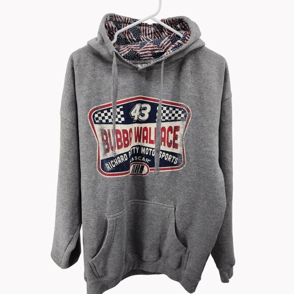 Bubba Wallace NASCAR Hoodie L Ouray Sportswear Cotton/Polyester Blend Gray - Picture 1 of 8